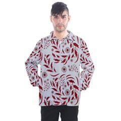 Folk Flowers Art Pattern Floral Abstract Surface Design  Seamless Pattern Men s Half Zip Pullover by Eskimos