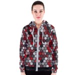 Hexagonal blocks pattern, mixed colors Women s Zipper Hoodie Hexagonal blocks pattern, mixed colors Women s Zipper Hoodie