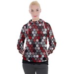 Hexagonal blocks pattern, mixed colors Women s Hooded Pullover Hexagonal blocks pattern, mixed colors Women s Hooded Pullover