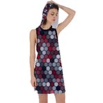 Hexagonal blocks pattern, mixed colors Racer Back Hoodie Dress Hexagonal blocks pattern, mixed colors Racer Back Hoodie Dress