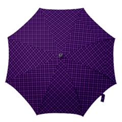 Purple, Black And Yellow Color Plaid, Retro Tartan Pattern Hook Handle Umbrellas (large) by Casemiro