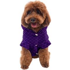 Purple, Black And Yellow Color Plaid, Retro Tartan Pattern Dog Coat by Casemiro