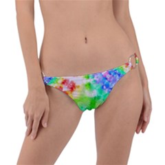 Tie Die Look Rainbow Pattern Ring Detail Bikini Bottom by myblueskye777