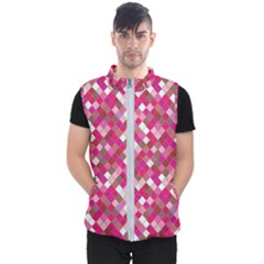 Pink Tiles Men s Puffer Vest by designsbymallika