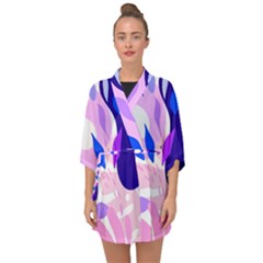 Aquatic Surface Patterns-04 Half Sleeve Chiffon Kimono by Designops73