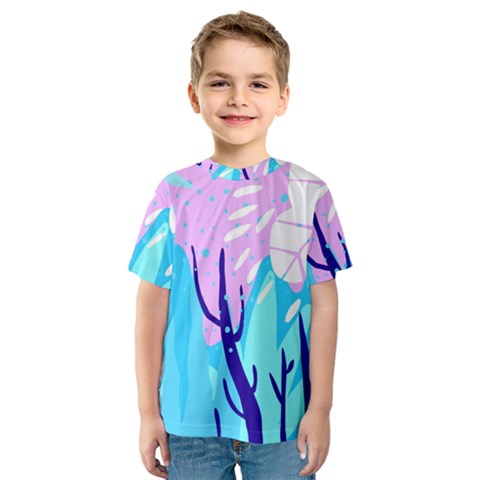 Aquatic Surface Patterns Kids  Sport Mesh Tee by Designops73