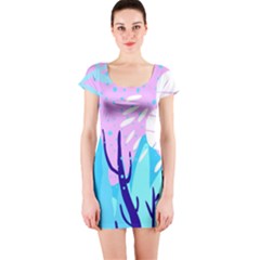 Aquatic Surface Patterns Short Sleeve Bodycon Dress by Designops73