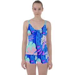 Aquatic Surface Patterns Tie Front Two Piece Tankini by Designops73