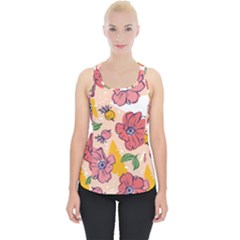 Cartoon Flowers Piece Up Tank Top by designsbymallika