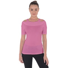 Aurora Pink Shoulder Cut Out Short Sleeve Top by FabChoice