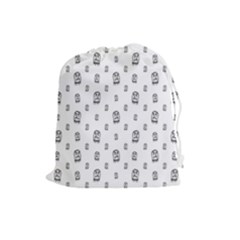 Sketchy Monster Pencil Drawing Motif Pattern Drawstring Pouch (large) by dflcprintsclothing