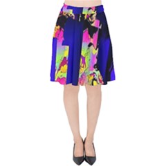 Neon Aggression Velvet High Waist Skirt by MRNStudios