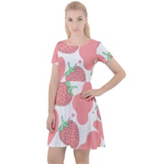 Strawberry Cow Pet Cap Sleeve Velour Dress  by Magicworlddreamarts1