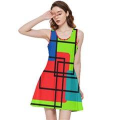 Colorful Rectangle Boxes Inside Out Racerback Dress by Magicworlddreamarts1