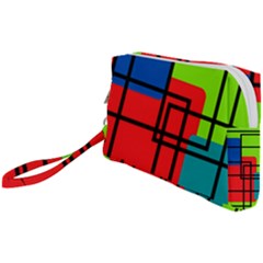 Colorful Rectangle Boxes Wristlet Pouch Bag (small)