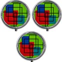 Colorful Rectangle boxes Mini Round Pill Box (Pack of 3) View1