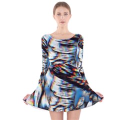 Rainbow Vortex Long Sleeve Velvet Skater Dress by MRNStudios