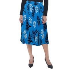 Folk Flowers Art Pattern Floral  Surface Design  Seamless Pattern Classic Velour Midi Skirt  by Eskimos