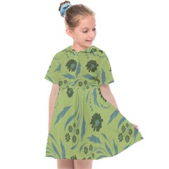 Folk Flowers Art Pattern Kids  Sailor Dress by Eskimos