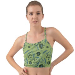 Folk Flowers Art Pattern Mini Tank Bikini Top by Eskimos