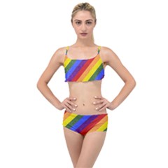 Lgbt Pride Motif Flag Pattern 1 Layered Top Bikini Set by dflcprintsclothing