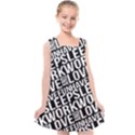 Sleep Work Love And Have Fun Typographic Pattern Kids  Cross Back Dress View1