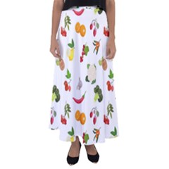 Fruits, Vegetables And Berries Flared Maxi Skirt by SychEva