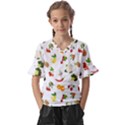 Fruits, Vegetables And Berries Kids  V-Neck Horn Sleeve Blouse View1