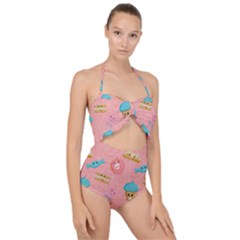 Toothy Sweets Scallop Top Cut Out Swimsuit by SychEva