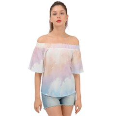 Morning Sky Love Off Shoulder Short Sleeve Top by designsbymallika