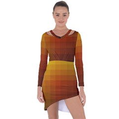 Zappwaits - Color Gradient Asymmetric Cut-out Shift Dress by zappwaits