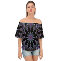 Framed Mandala Off Shoulder Short Sleeve Top by MRNStudios