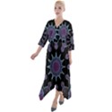 Framed Mandala Quarter Sleeve Wrap Front Maxi Dress View1