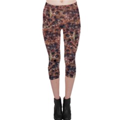 Warm Abstract Surface Print Capri Leggings  by dflcprintsclothing