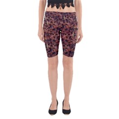 Warm Abstract Surface Print Yoga Cropped Leggings by dflcprintsclothing