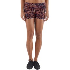 Warm Abstract Surface Print Yoga Shorts by dflcprintsclothing