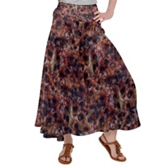 Warm Abstract Surface Print Satin Palazzo Pants by dflcprintsclothing