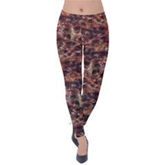 Warm Abstract Surface Print Velvet Leggings by dflcprintsclothing