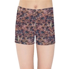 Warm Abstract Surface Print Kids  Sports Shorts by dflcprintsclothing