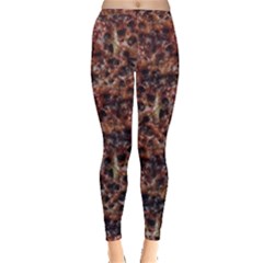 Warm Abstract Surface Print Inside Out Leggings by dflcprintsclothing