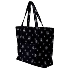 Black And White Funny Monster Print Pattern Zip Up Canvas Bag by dflcprintsclothing