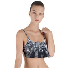 Black And White Lilies Botany Motif Print Layered Top Bikini Top  by dflcprintsclothing