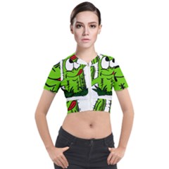 Cactus Short Sleeve Cropped Jacket by IIPhotographyAndDesigns