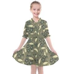 Folk Flowers Art Pattern  Kids  All Frills Chiffon Dress by Eskimos