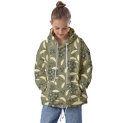 Folk Flowers Art Pattern  Kids  Oversized Hoodie