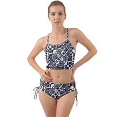 Black And White Geometric Print Mini Tank Bikini Set by dflcprintsclothing