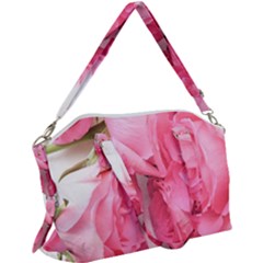 Scattered Magenta Roses Canvas Crossbody Bag by kaleidomarblingart