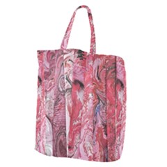 Pink Marbling Collage Giant Grocery Tote by kaleidomarblingart