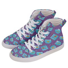 Aquarium With Fish And Sparkles Women s Hi-top Skate Sneakers by SychEva