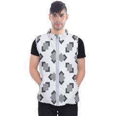 Black White Minimal Art Men s Puffer Vest by designsbymallika